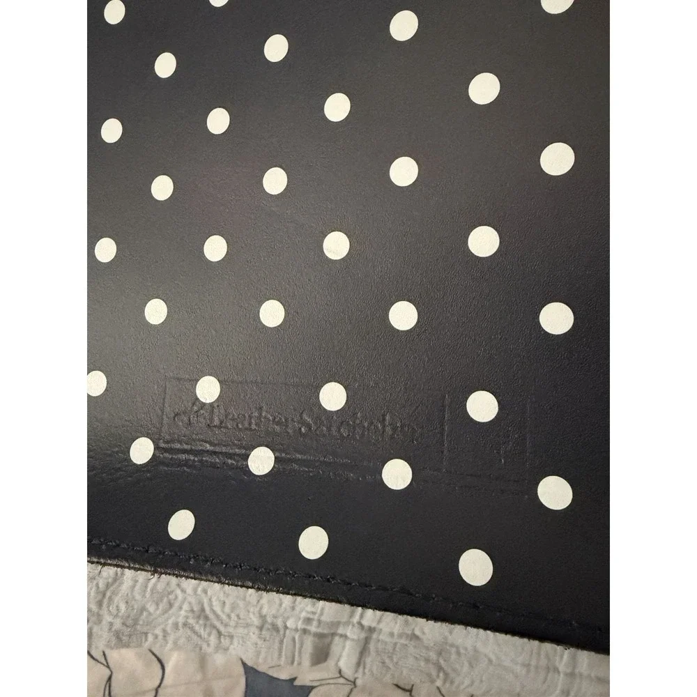 Leather Satchel Company Navy White Polka Dot 11